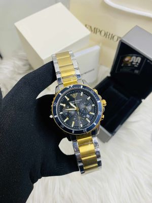 Emporio Armani World explore  Black And Golden Dial Chronograph mens watch_img_0