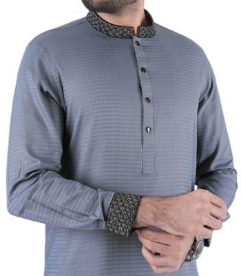 GoodMan Premium Quality Green Color Semi Long Panjabi_img_2