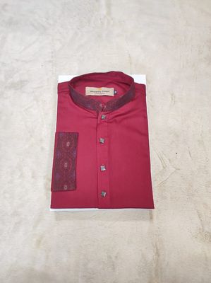 Premium Maroon Contrast Panjabi (Trendy Maroon beauty)_img_1