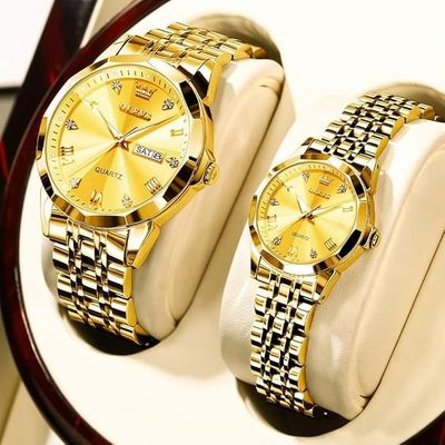 Olevs Stainless Steel fashionable Couple watches_img_1