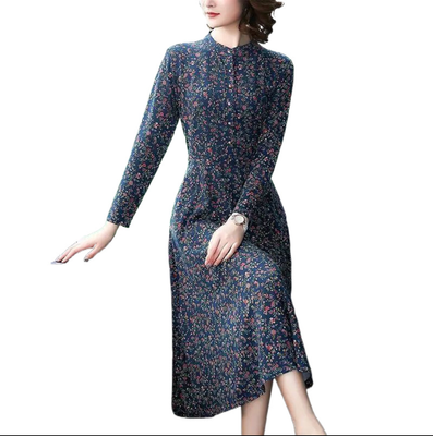 High-End and Stylish Long-Sleeved Dress 2025 Spring, Autumn and Winter New Style Middle-Aged Women's Elegant Long-Sleeved Dress