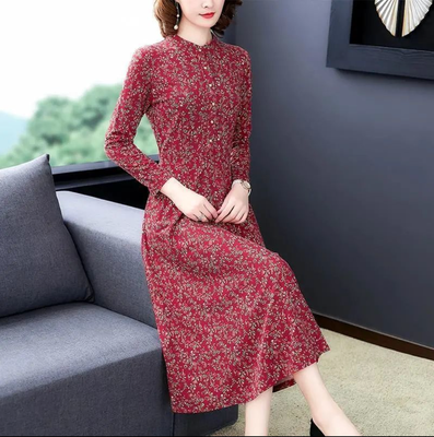 High-End and Stylish Long-Sleeved Dress 2025 Spring, Autumn and Winter New Style Middle-Aged Women's Elegant Long-Sleeved Dress_img_2