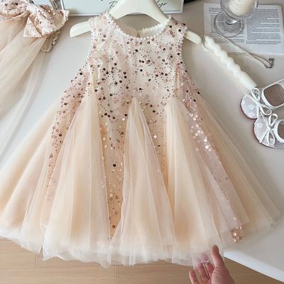 Kids Girls Korean Princess Sleeveless Ruffle Lace Party Dress (1 to 6 years)_img_2