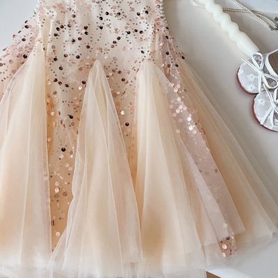 Kids Girls Korean Princess Sleeveless Ruffle Lace Party Dress (1 to 6 years)_img_5