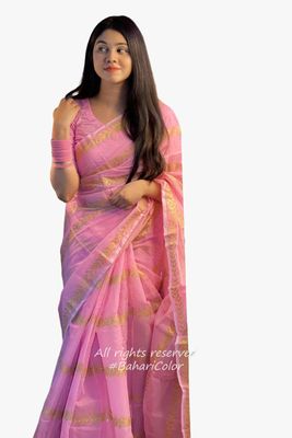 Block Print Sharee with Blouse Piece_img_4