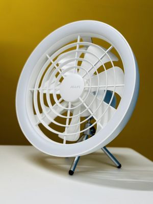 JISULIFE FA17 Rechargeable Fan with LED Light and Table Tripod- White Color_img_0