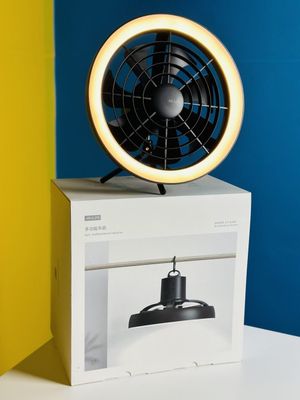 JISULIFE FA17 Rechargeable Fan with LED Light and Table Tripod- White Color_img_2