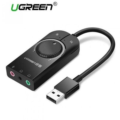 Ugreen USB External Sound Card Audio Interface With Volume Control & Mute Button_img_0