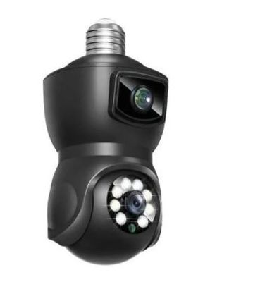 V380 E9 Dual Lens Bulb PTZ IP Camera- Black Color_img_0