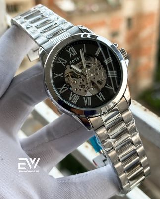 FOSSIL AUTOMATIC BLACK DIAL SILVER BODY_img_0