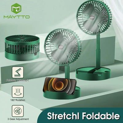Rechargeable Electric Foldable Telescopic Fan – Space-Saving & Powerful_img_2