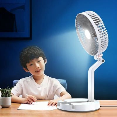 Rechargeable Folding Table Fan with LED Light – Portable & Compact_img_2