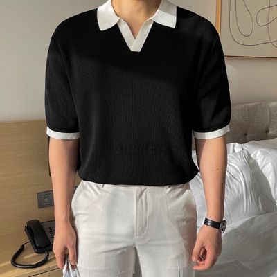 Old Money Stripped V-Neck Polo_img_2