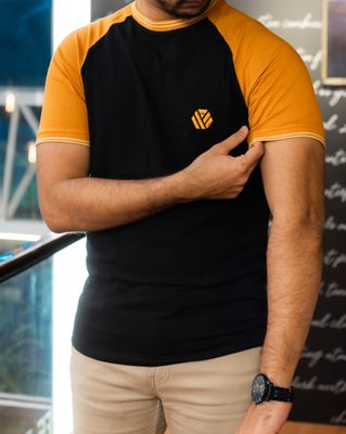 FYN TS 01 Premium Raglan Cut T-shirt Black & Sudan Brown_img_1
