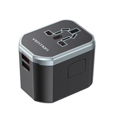 Vention 20W 3-Port USB (C + A + A) Universal Travel Adapter (FJCB0)_img_0