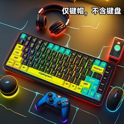 Cyberpunk Side Engraved Cherry Profile 129 Keys Keycaps Set_img_0