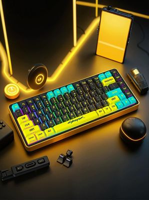 Cyberpunk Side Engraved Cherry Profile 129 Keys Keycaps Set_img_2