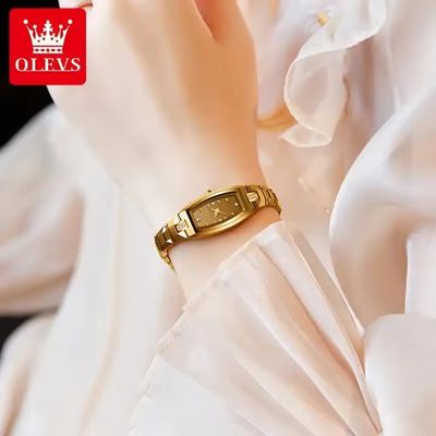 OLEVS 5501 Ladies Chain Watch- Golden Dial- Golden Bezel- Golden Chain- TF Code OL974CF_img_3