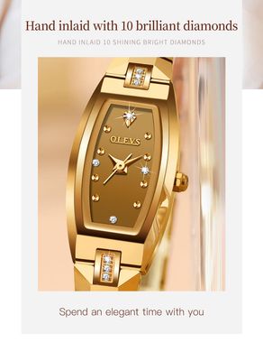 OLEVS 5501 Ladies Chain Watch- Golden Dial- Golden Bezel- Golden Chain- TF Code OL974CF_img_7