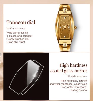 OLEVS 5501 Ladies Chain Watch- Golden Dial- Golden Bezel- Golden Chain- TF Code OL974CF_img_8