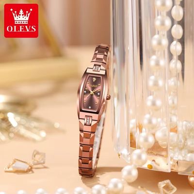OLEVS 5501 Ladies Chain Watch-Coffee Dial- Coffee Bezel- Coffee Chain- TF Code OL975CF_img_1