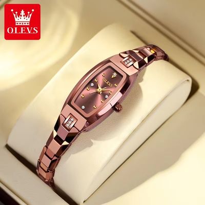 OLEVS 5501 Ladies Chain Watch-Coffee Dial- Coffee Bezel- Coffee Chain- TF Code OL975CF_img_2