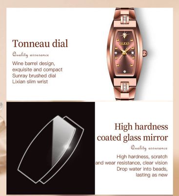 OLEVS 5501 Ladies Chain Watch-Coffee Dial- Coffee Bezel- Coffee Chain- TF Code OL975CF_img_8