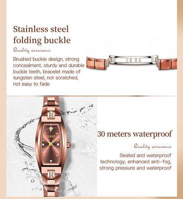 OLEVS 5501 Ladies Chain Watch-Coffee Dial- Coffee Bezel- Coffee Chain- TF Code OL975CF_img_9