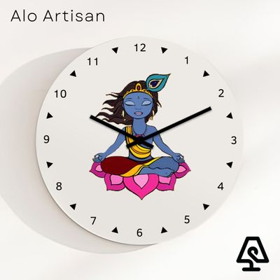 Little Krishna White Theme Wall Clock_img_0