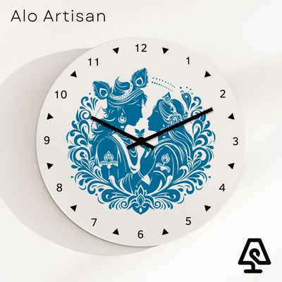 Radha Krishna White Theme Wall Clock_img_0