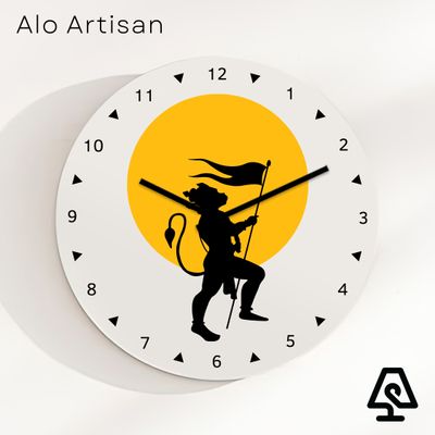 Hanuman Yellow Theme White Wall Clock_img_0