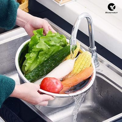 3-in-1 Stainless Steel Grater Bowl – Multifunctional Vegetable Chopper, Slicer & Strainer_img_5