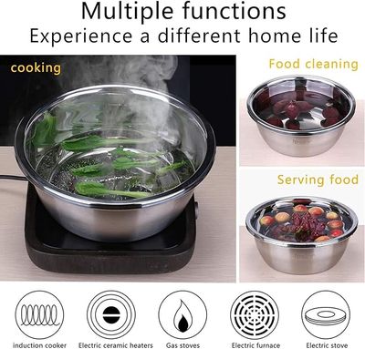 3-in-1 Stainless Steel Grater Bowl – Multifunctional Vegetable Chopper, Slicer & Strainer_img_6