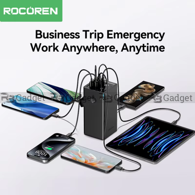 Rocoren 50,000mAh 22.5W Power Bank With Fast Charging 6 Ports USB + Type-C Powerbank With Flashlight_img_1