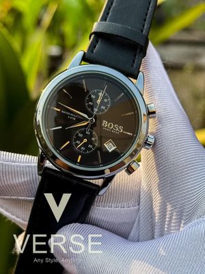 Boss belt two chrono black belt silver case_img_0