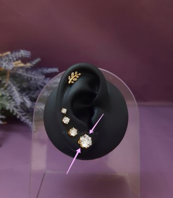 Dewdrop CZ stud earrings |L size| 8mm stone_img_1