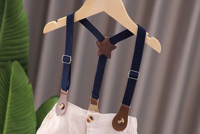 Kids Boys Summer Gentleman Outfit – Bow Tie Shirt & Shorts with Suspenders (6 Months to 5 Years)_img_6