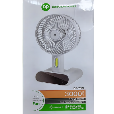 DP 7624 Rechargeable Portable USB Table Fan with LED Light_img_1