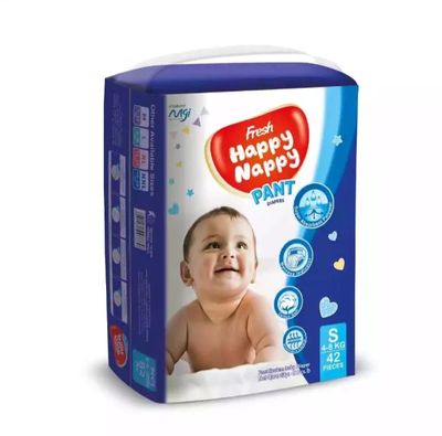 Fresh Happy Nappy S Size 42pcs Pant Style Baby Diaper for 4-8kg Babies_img_0
