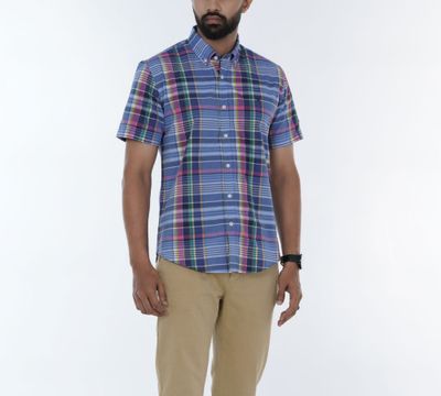 Cotton Short Sleeve Button Down Casual Men Half Shirt | Palli_img_1