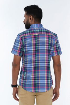 Cotton Short Sleeve Button Down Casual Men Half Shirt | Palli_img_2