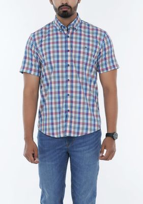 Cotton Short Sleeve Button Down Casual Men Half Shirt | Palli_img_1