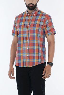 Cotton Normal Sleeve Button Down Men Half Shirt | Palli_img_1