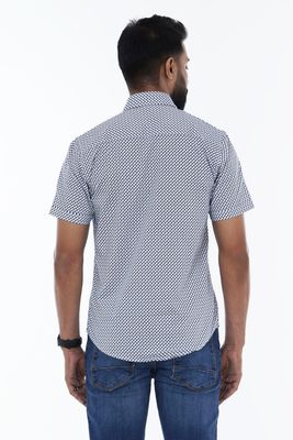 Slim-Fit Short-Sleeve Print Men Half Shirt | Palli_img_2