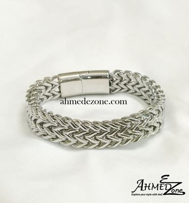 Double Row Titanium Steel Magnetic Buckle Bracelet (Silver Edition)_img_0