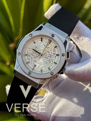 hublot belt spider white dial silver case black belt_img_0