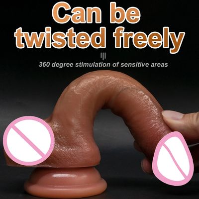 Dildo Soft Realistic Penis Small Butt Plug Suction Cup Double Layer Silicone Anal Sex Toys For Woman Masturbator Adults 18+ Shop_img_7
