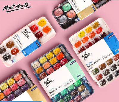 Montmartre Solid Watercolor Paint Set Semi-Dry Solid Pearlescent_img_0