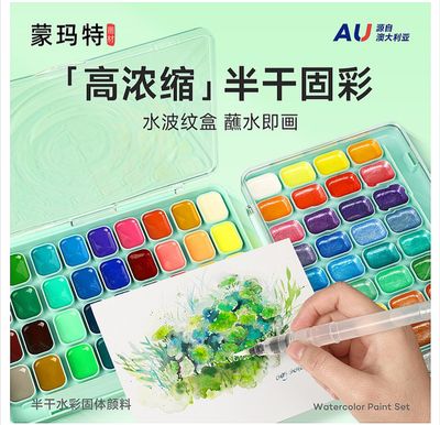 Montmartre Solid Watercolor Paint Set Semi-Dry Solid Pearlescent_img_1