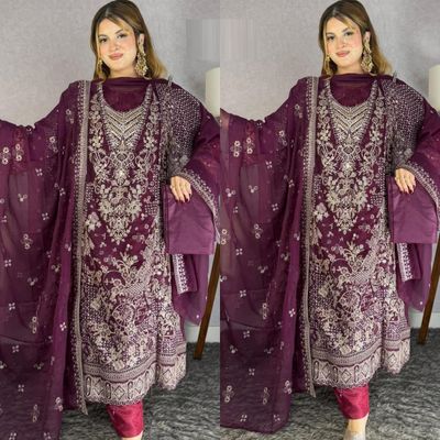 Semi –Embroidery & Sequence Work Party dress_img_2